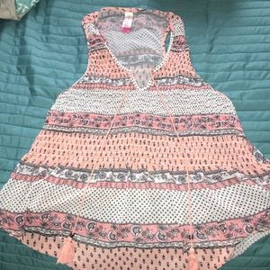 Large boho pink tank top like new